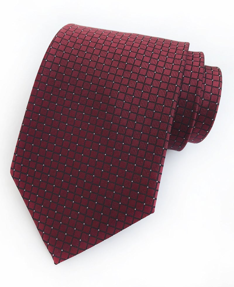 Elfeves Men's Maroon Red Party Ties Elegant Banquet Formal Prom Ball Neckties for Youth - Image 2