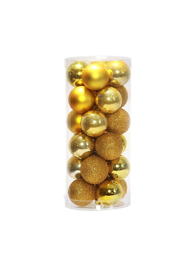 ACLIX 24-Piece Christmas Tree Hanging Ball Ornament With Lanyard Set Gold - Image 1