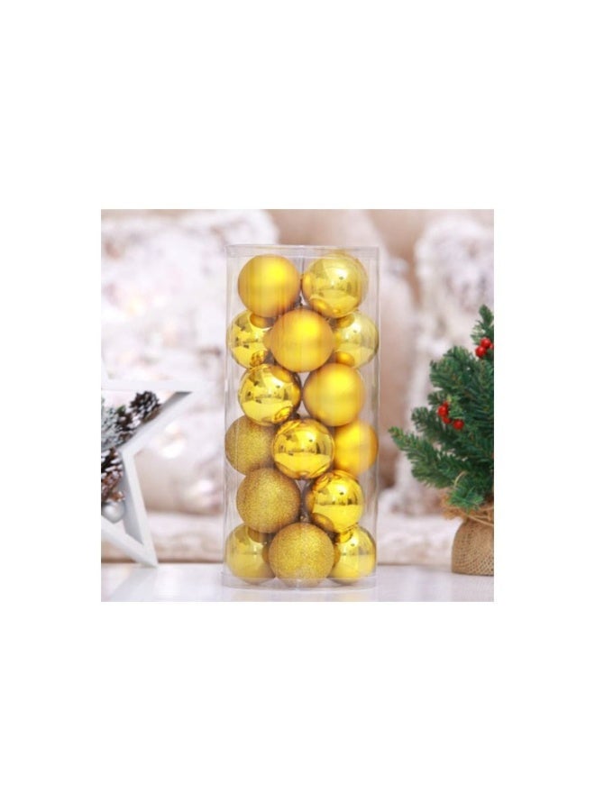 ACLIX 24-Piece Christmas Tree Hanging Ball Ornament With Lanyard Set Gold - Image 3