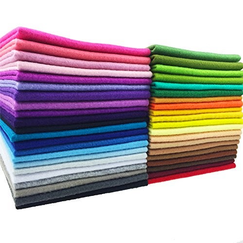 flic-flac 42pcs1.4mm Thick Soft Felt Fabric Sheet Assorted Color Felt Pack DIY Craft Sewing Squares Nonwoven Patchwork (20cm * 20cm) - Image 4