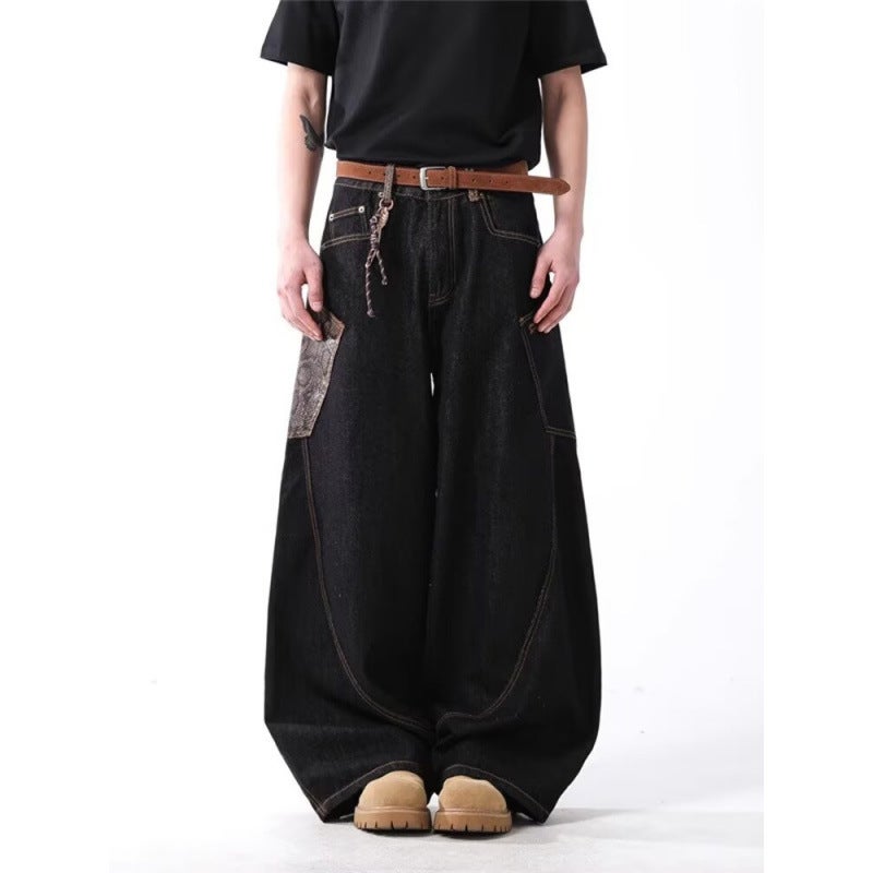 Unisex Classic Denim Jeans Loose Fit Daily Outdoor Wear - Image 2