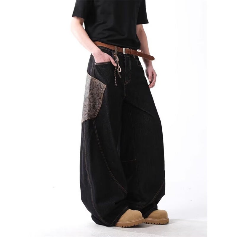 Unisex Classic Denim Jeans Loose Fit Daily Outdoor Wear - Image 3