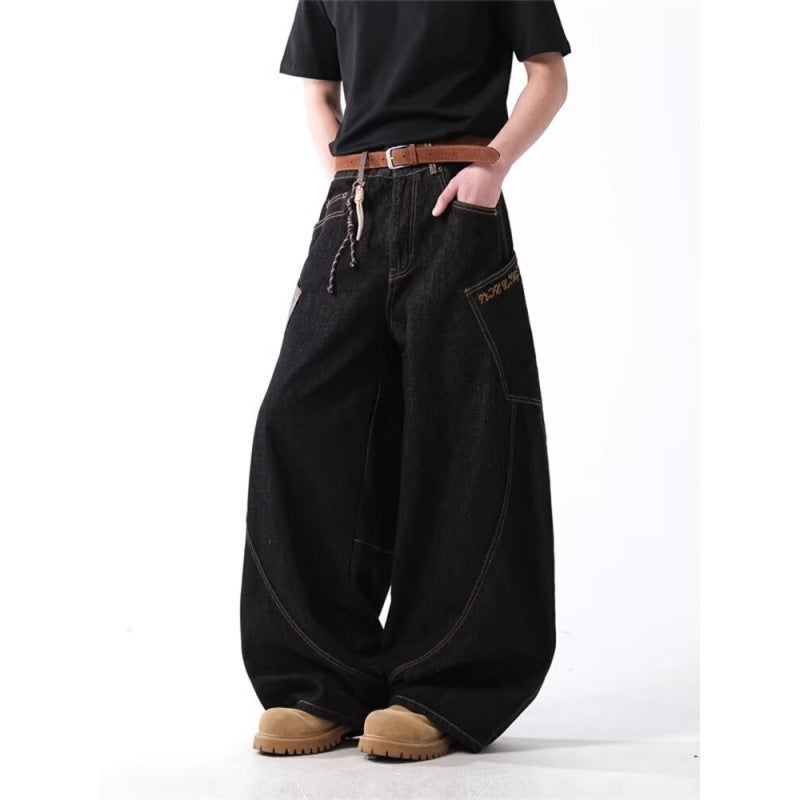 Unisex Classic Denim Jeans Loose Fit Daily Outdoor Wear - Image 4