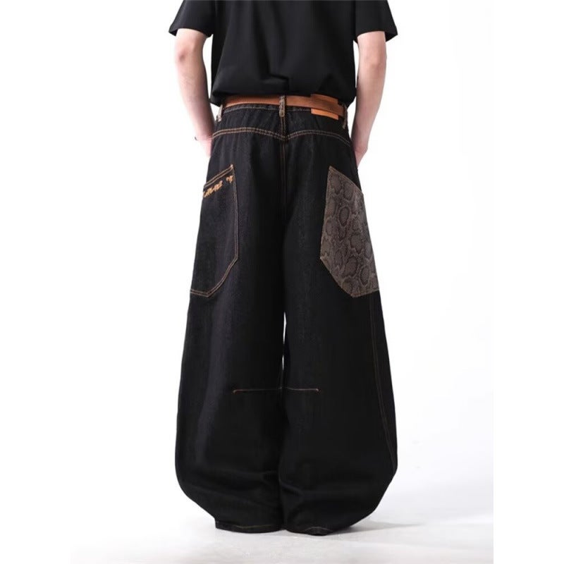 Unisex Classic Denim Jeans Loose Fit Daily Outdoor Wear - Image 1