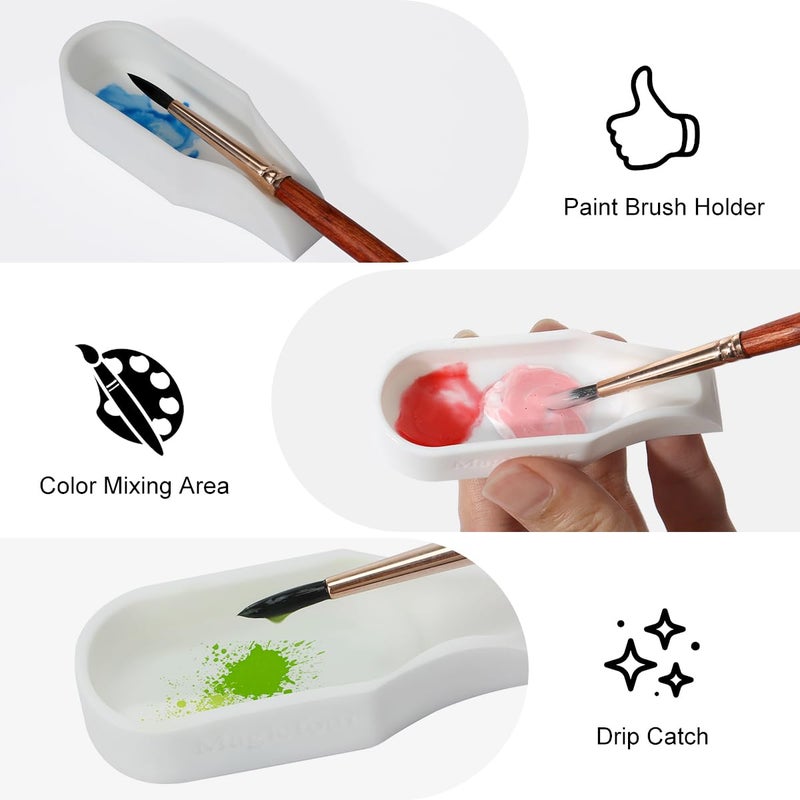 Magicfour Silicone Paint Brush Rest Holder for Watercolor Oil Acrylic Painting Brush, 3 Pcs Artist Brush Holder Caddy Organizer Solution for Painting Accessories- Space Saving Design - Image 2