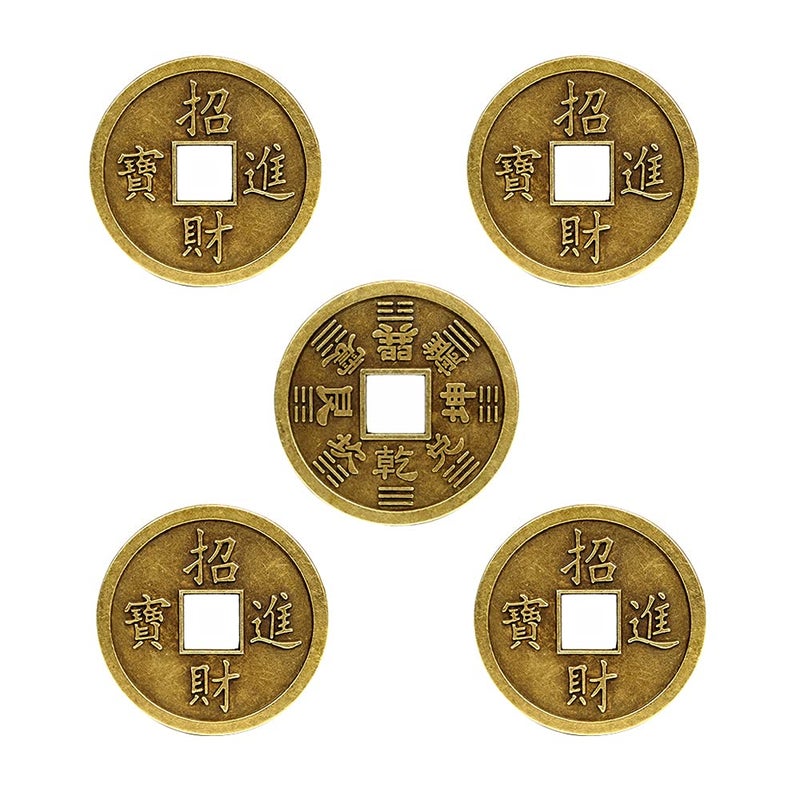 Acxico 5Pcs Extra Large Feng Shui Coin 17 Lucky Chinese Fortune Metal