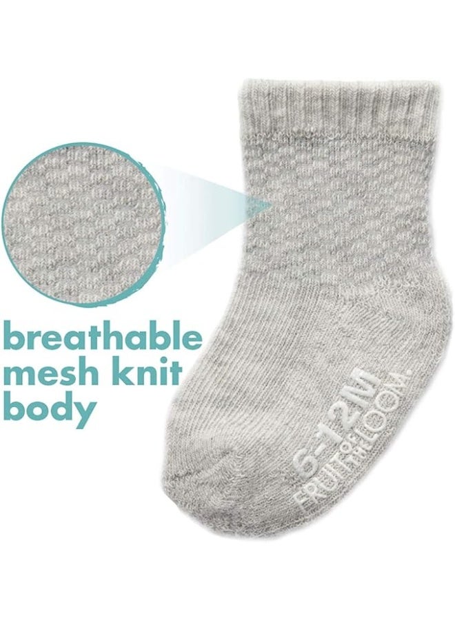 Fruit of the Loom All Weather Baby & Toddler Socks - Cotton Crew Socks with Grips for Boys, Girls and Unisex - Image 3