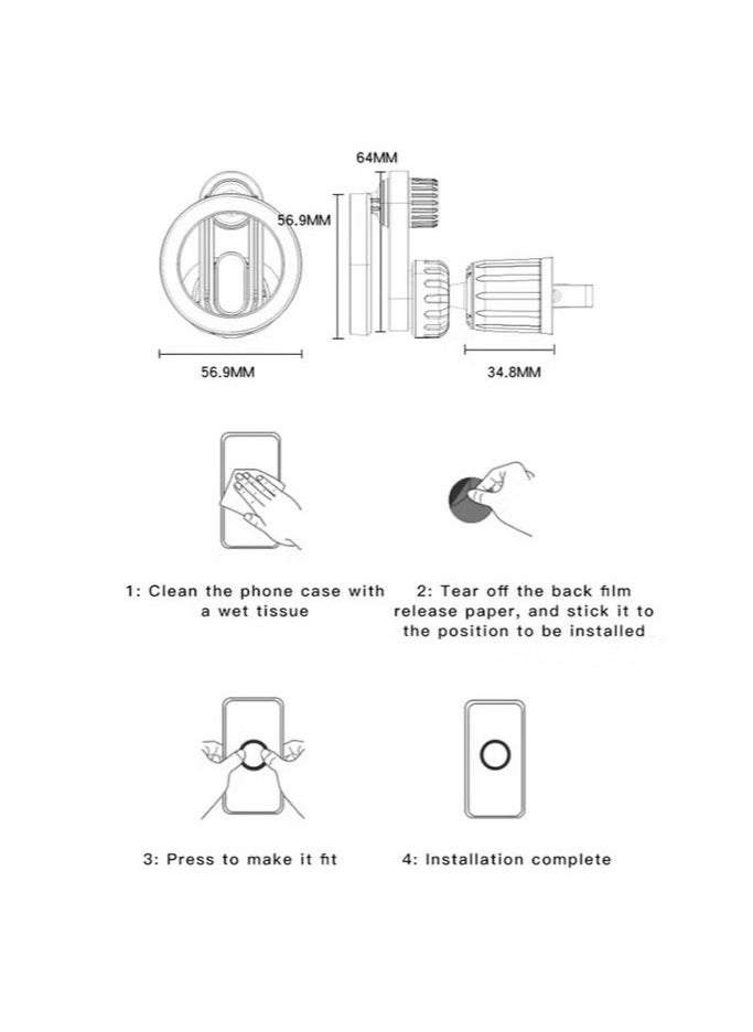 Yesido Strong Magnetic Car Air Vent Phone Holder – Secure, Durable, and Adjustable Mount for Smartphones – Universal Compatibility for iPhone, Android, and More – Easy Installation and 360° Rotation - Image 5