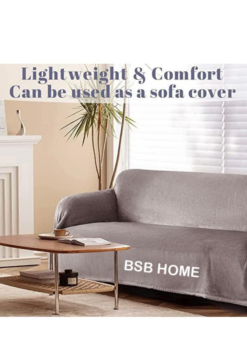 BSB HOME BSB HOME® 300 GSM Premium Plush Double Blanket for Bed, Sofa, Couch, Travel and Camping AC Blanket | 230 X 210 cm | Grey |  - Image 3