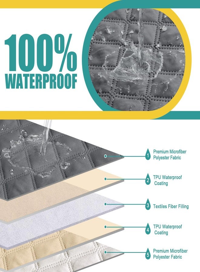 Ruaozz غطاء مقعد زاوية أريكة Ruaozz مقاوم للماء بنسبة 100%، مناسب للأرائك الركنية القابلة للإمالة، قطعة واحدة، غطاء مقعد زاوية أريكة قابل للإمالة، مانع للانزلاق، قابل للغسل، رمادي داكن - Image 2