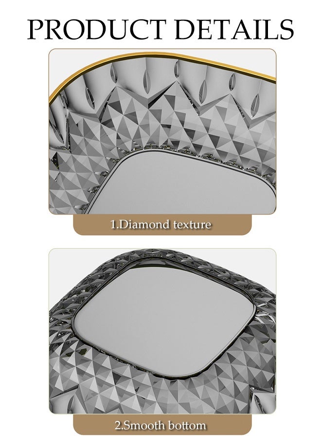 DUNISO 8pcs Dessert Plates Set Clear PET Plastic Plates Dessert Plates Snack Dishes With Rack Elegant Dinner Cake Dessert Snack Plate Storage Dried Fruit Plate Tasting Plate Display Stand for Family， Party， Picnic， Home - Image 5