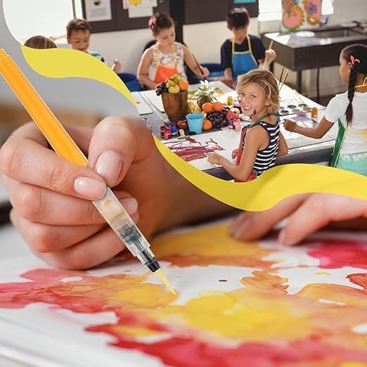 SHOPECOM 6PCS Watercolor Brush Pens, Water Brush Pens Watercolor Paint Pens Refillable Watercolor Pens Water Soluble Colored Pencil for All Water Soluble Pigment Beginner Painting Art Supplie - Image 2