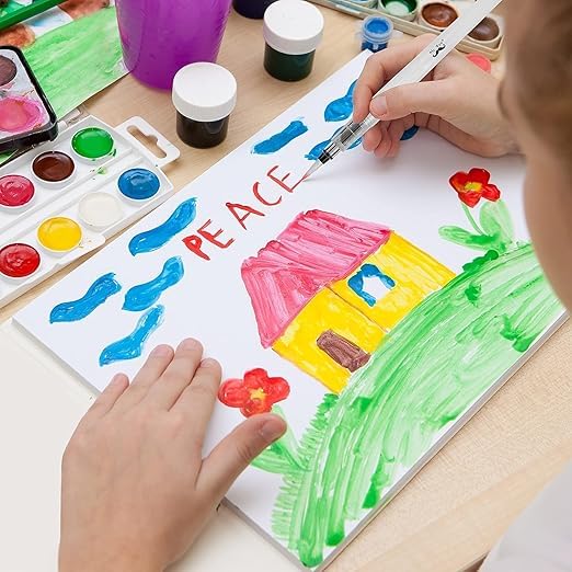 SHOPECOM 6PCS Watercolor Brush Pens, Water Brush Pens Watercolor Paint Pens Refillable Watercolor Pens Water Soluble Colored Pencil for All Water Soluble Pigment Beginner Painting Art Supplie - Image 5