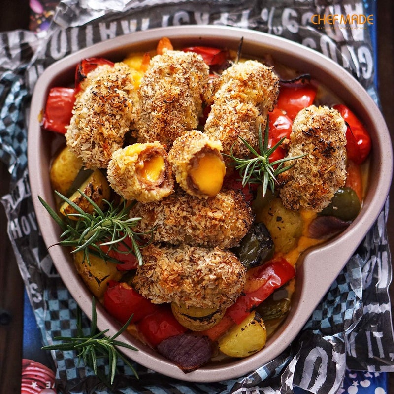 CHEFMADE HeartShaped Cake Pan 8Inch NonStick Food Bowl Bakeware for Oven Baking Champagne Gold - Image 5