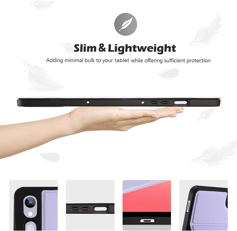 Procases Smart Case For Galaxy Tab S10 Lite / S10 Fe S9 Fe 10.9 Inch With S Pen Holder, Folio Slim Stand Case Hard Back Shell Protective Smart Cover For Galaxy 2025 2024 2023 10.9" 11" -Lavender - Image 5