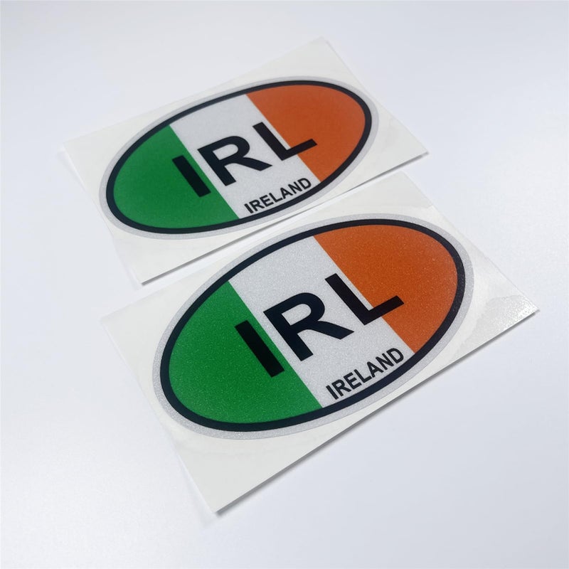 DXYMOO Oval Code Irish Flag Ireland IRL Stickers Applique Car Styling for Auto Triangle Motorcycle Decals 2PCS 2 5x3cm - Image 3