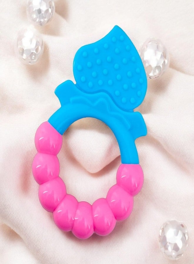 MamaLaps Soft Silicone Baby Teether, Silicone BPA Free Teethers for Newborn Infant, Teething Toy for Babies with Textured Surface for Soothing Gums (Pack of 1, Ribb Heart-Blue) - Image 1