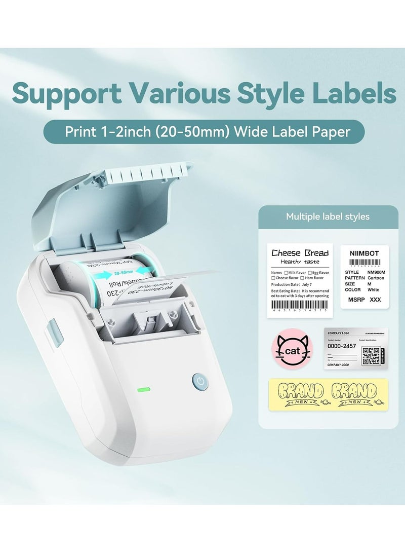 نيمبوت ماكينة صنع الملصقات الحرارية المحمولة B1- مع التعريف التلقائي، طابعة ملصقات محمولة بتقنية البلوتوث مقاس 2 بوصة للمكتب والمنزل والأعمال (أزرق سماوي) - Image 3