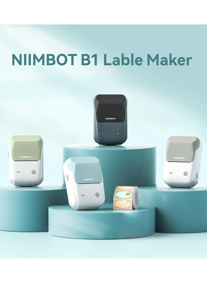 نيمبوت ماكينة صنع الملصقات الحرارية المحمولة B1- مع التعريف التلقائي، طابعة ملصقات محمولة بتقنية البلوتوث مقاس 2 بوصة للمكتب والمنزل والأعمال (أزرق سماوي) - Image 2