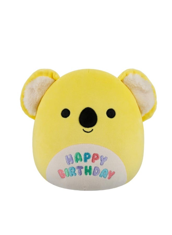 Squishmallows SQCR - Little Plush (7.5 Inch Squishmallows) (Donny - Yellow Koala W/"Happy Birthday" on Belly) - Image 1