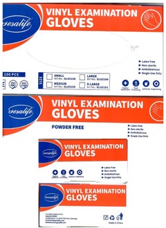 Gesalife Pack of 3 Powder Free Disposable Vinyl Black Gloves 100 Pcs  - Image 2