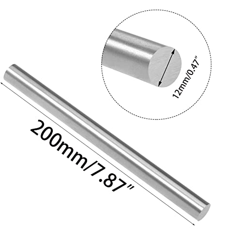 It Works Great Round Steel Rod, 12mm HSS Lathe Bar Stock Tool 200mm Long, for Shaft Gear Drill Lathes Boring Machine Turning Miniature Axle, Cylindrical Pin DIY Craft Tool, （12x200mm） 4pcs - Image 2
