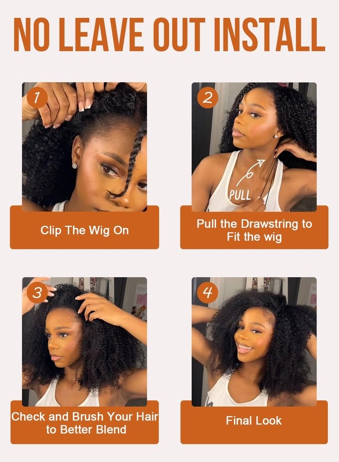 Domiso Kinky Curly V Part Wig With Invisi Drawstring Human Hair All Size Fit No Leave Out V Part Wig Human Hair Glueless Beginner Friendly 20 Inch - Image 5