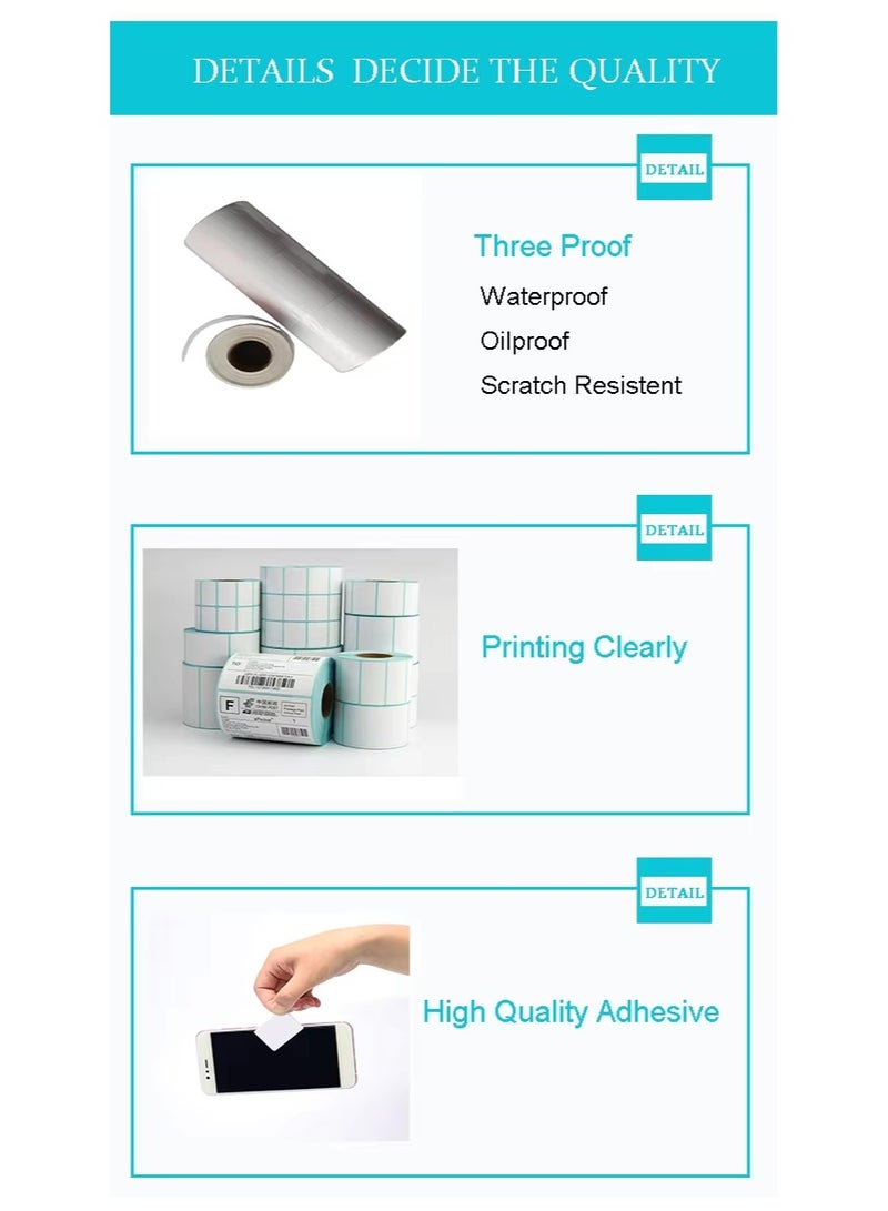 Small Roll Core Self-Adhesive Milk Tea Supermarket 57x40x30x20mm Handheld Portable Rather Thermal Label Printing Paper 