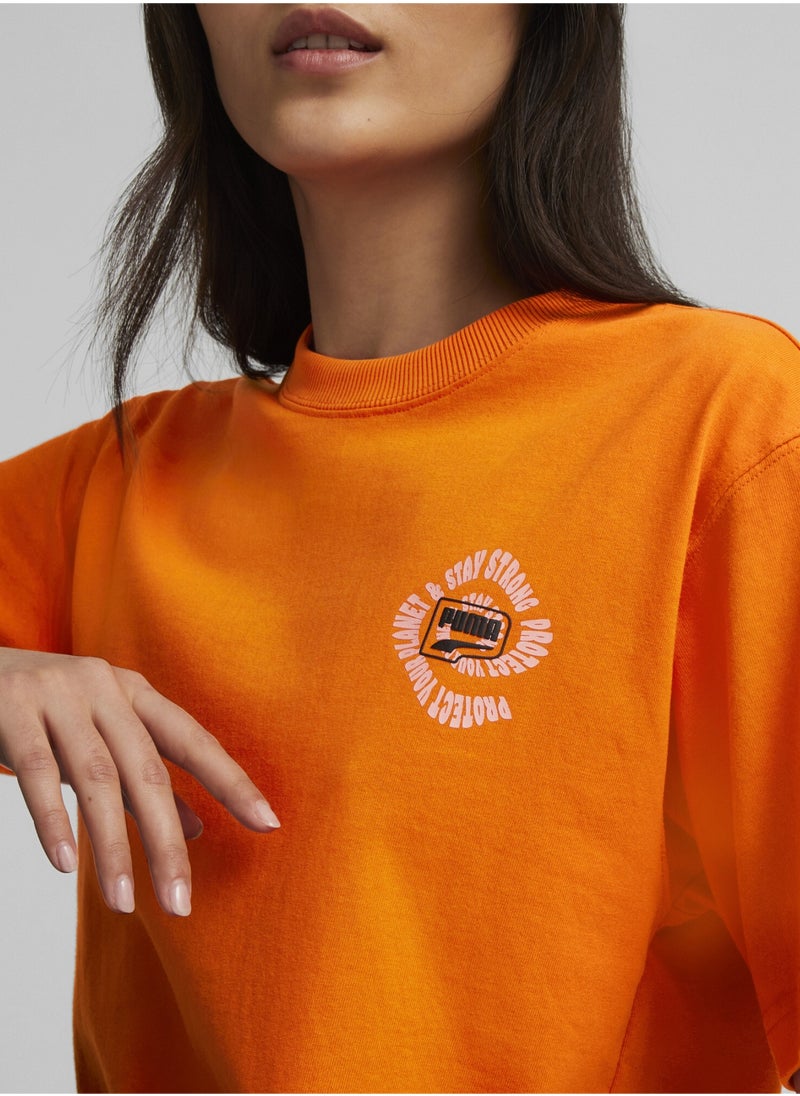 PUMA - DOWNTOWN Womens Relaxed Graphic T-Shirt - Image 1