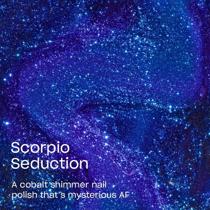 OPI Nail Lacquer Scorpio Seduction | Opaque Dark Blue Shimmer Chip Resistant Nail Polish | Big Zodiac Energy Collection - Image 3