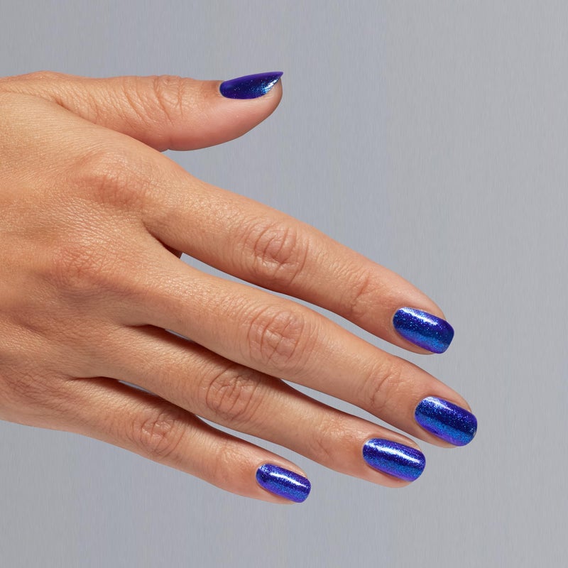 OPI Nail Lacquer Scorpio Seduction | Opaque Dark Blue Shimmer Chip Resistant Nail Polish | Big Zodiac Energy Collection - Image 4