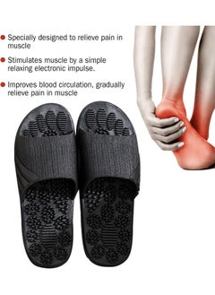 Generic Massage Slippers for Plantar Fasciitis for Men, Acupuncture Slippers Plantar Pain Relief Non-Slip Massage Sandals Men Stress Relief for Bath（Black）  - Image 3