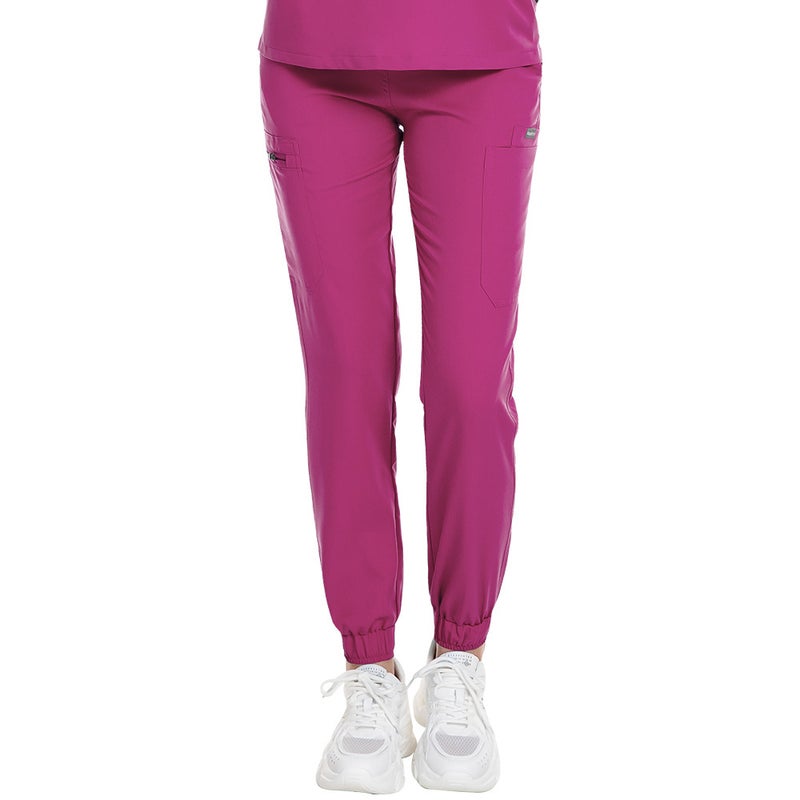 Summer Elastic Waist Nurse Trousers 1102008-Rose Red  - Image 1