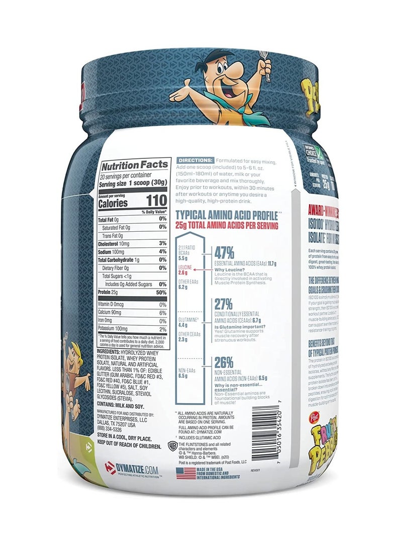 Dymatize - ISO 100 Hydrolyzed 100% Whey Protein Isolate Fruity Pebbles 1.3lb - Image 1