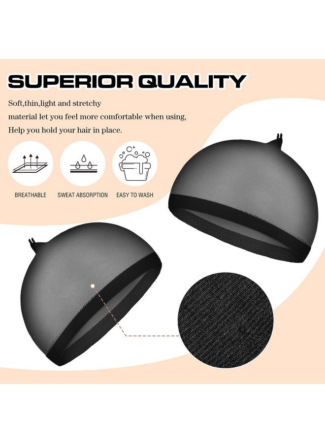 واي دريس 100 قطعة من قبعات الشعر المستعار المرنة متوسطة الحجم من النايلون، قبعات قابلة للتمدد، قبعات شعر مستعار آمنة لشعرك، خفيفة الوزن ومسامية (أسود) - Image 3