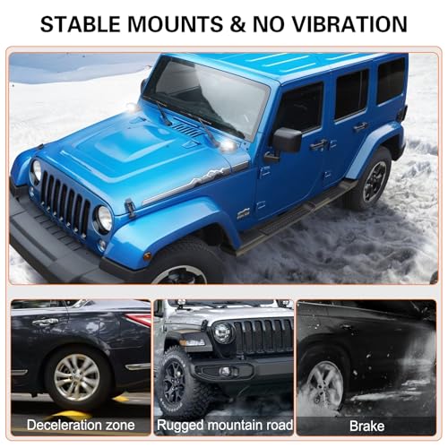SKTYANTS Hood Cowl Pod Light Mount Bracket Ditch A-Pillar Cube LED Light Mounting Brackets Compatible with Wrangler JL Gladiator JT 2018-2023 - Image 5