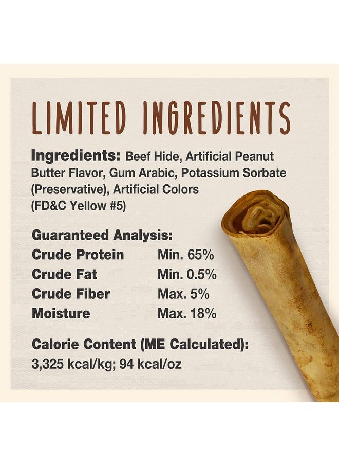 Cadet Cadet Premium Grade Beef Hide for Dogs, Long Lasting Rawhide Retriever Rolls, Single Ingredient Dog Chews, Peanut Butter Flavor, 10 Inch (4 Count)  - Image 4