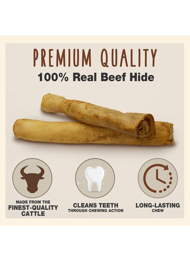 Cadet Cadet Premium Grade Beef Hide for Dogs, Long Lasting Rawhide Retriever Rolls, Single Ingredient Dog Chews, Peanut Butter Flavor, 10 Inch (4 Count)  - Image 2
