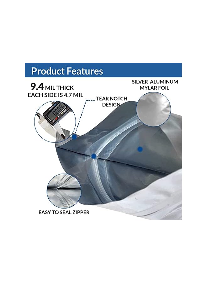 Green Tiger Mylar Bags For Food Storage, 25PCS 9.4 Mil Thick Vacuum Resealable Ziplock Pouches, Long Term Large Food Sealing Bag Refrigerator Preservation Eco-Friendly for Kitchen Camping Hiking Food Storage - Image 2