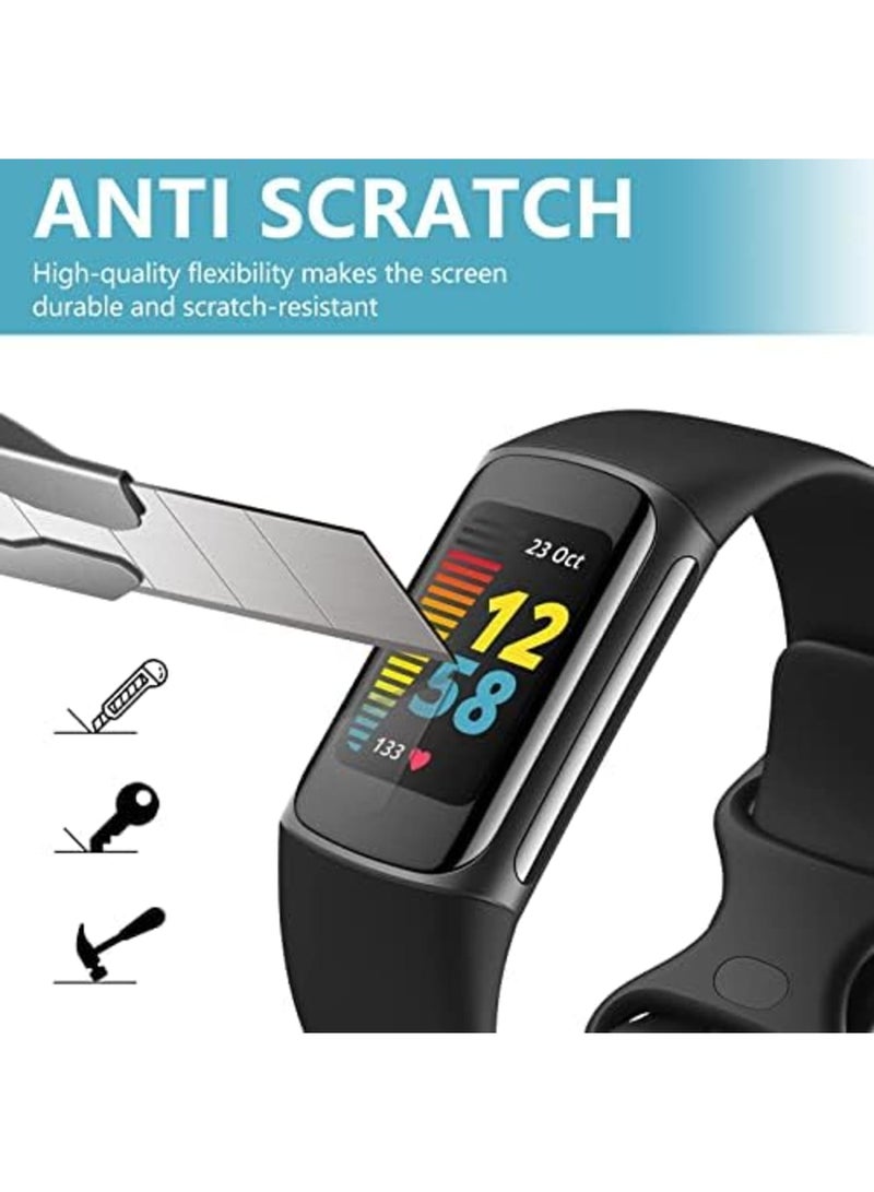 Luckam 4pcs Screen Protector Compatible with Fitbit Charge 5, 3d Anti-scratch Clear Full Coverage Screen Protector Cover Film Accessories for Smart Watch - Image 2