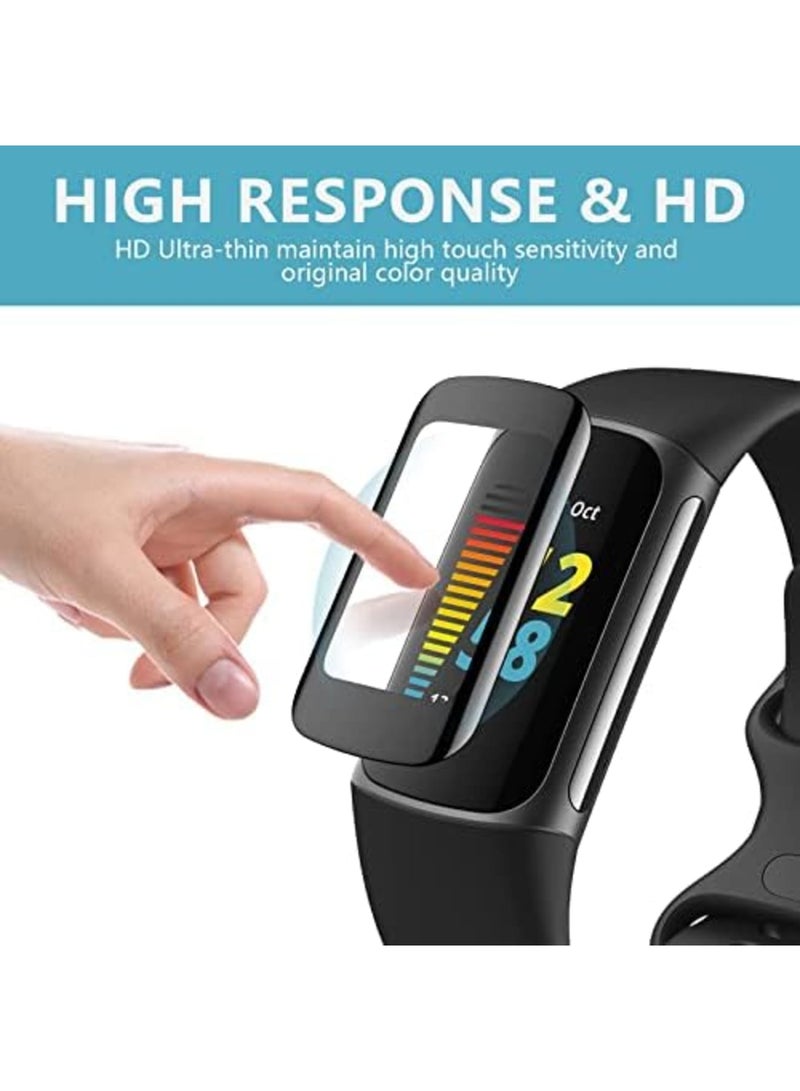 Luckam 4pcs Screen Protector Compatible with Fitbit Charge 5, 3d Anti-scratch Clear Full Coverage Screen Protector Cover Film Accessories for Smart Watch - Image 3