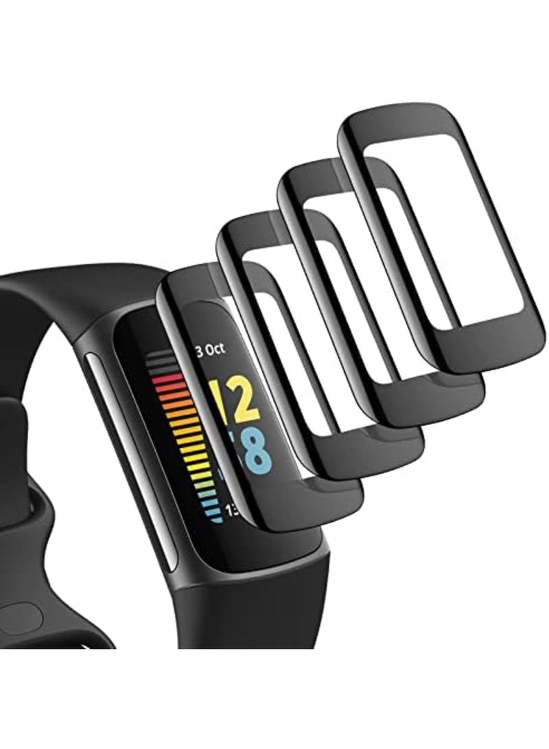Luckam 4pcs Screen Protector Compatible with Fitbit Charge 5, 3d Anti-scratch Clear Full Coverage Screen Protector Cover Film Accessories for Smart Watch - Image 1