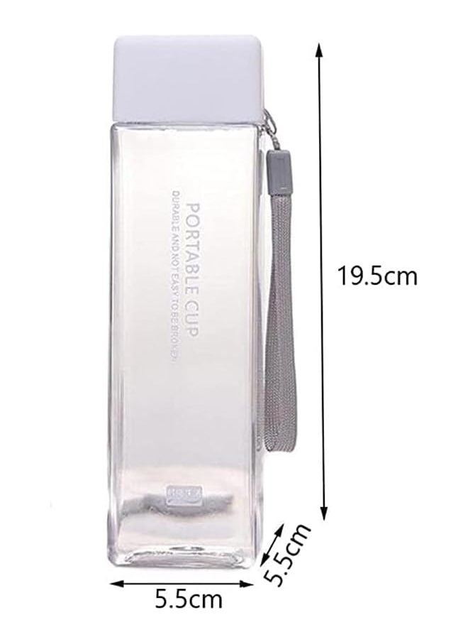 Zaboon - Frosted Plastic Water Bottle Portable Transparent Bottle Fruit Juice Leakproof Outdoor Sport Travel Camping Bottle Clear - Image 1