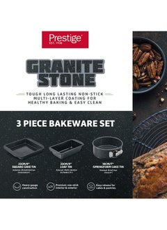 Prestige Prestige Granite 3Pcs Bakeware Set (23Cm Sq Cake Tin & 23Cm Loaf Tin / 18Cm Springform Cake Tin)  - Image 3