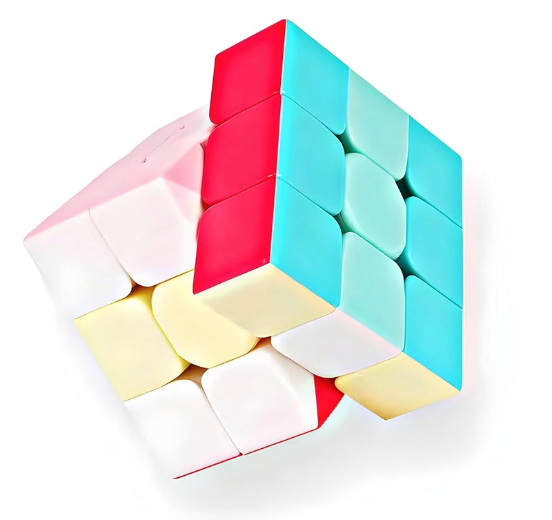 INTEGEAR Full Size 56mm Magic Speed Cube Pastel Colors with Stand Stickerless 3x3 Easy Turning and Smooth Play Durable Puzzle Cube Toy for Kids and Adults - Image 1