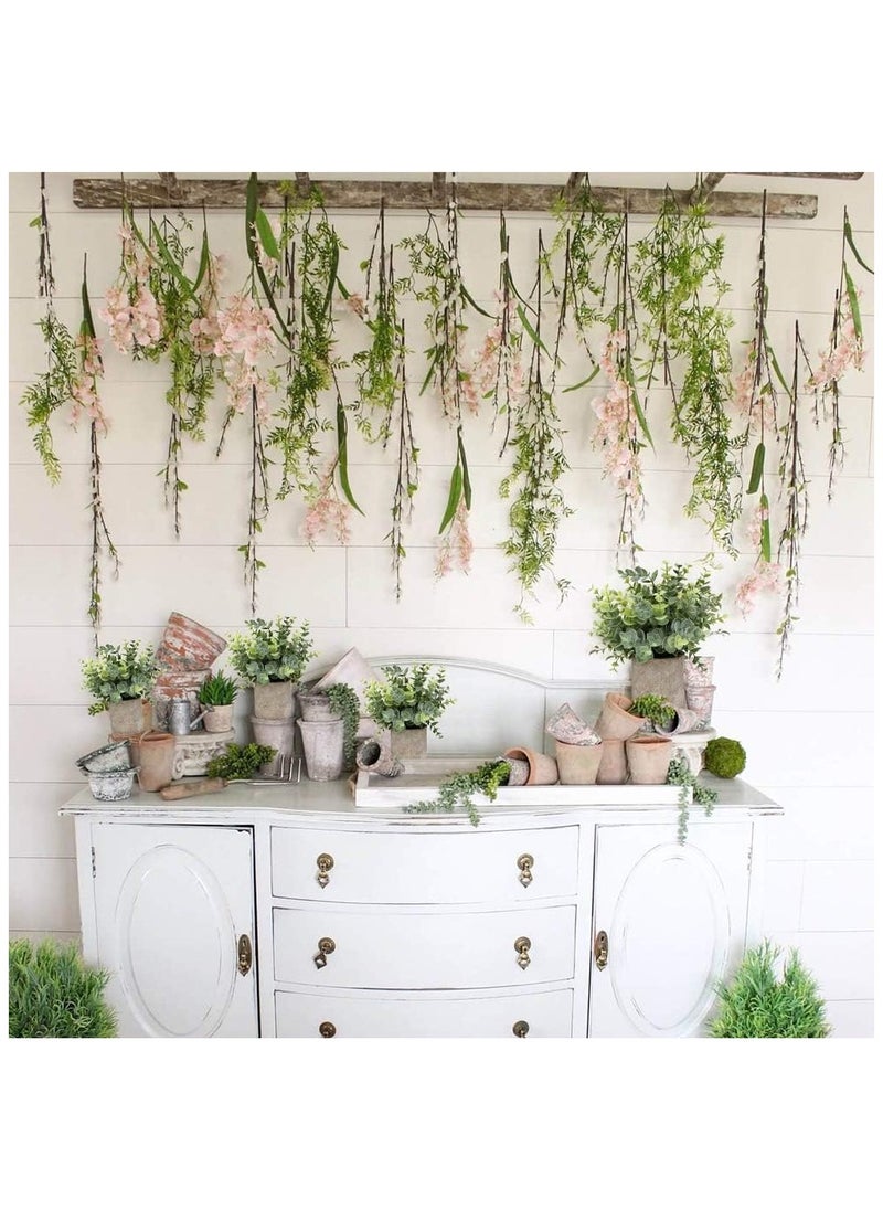 Arabest Mini Potted Plants Artificial Eucalyptus Boxwood Rosemary Faux Herbs Small House Plants for Indoor Greenery Tabletop Décor Centerpiece (Sprayed Eucalyptus)  - Image 5