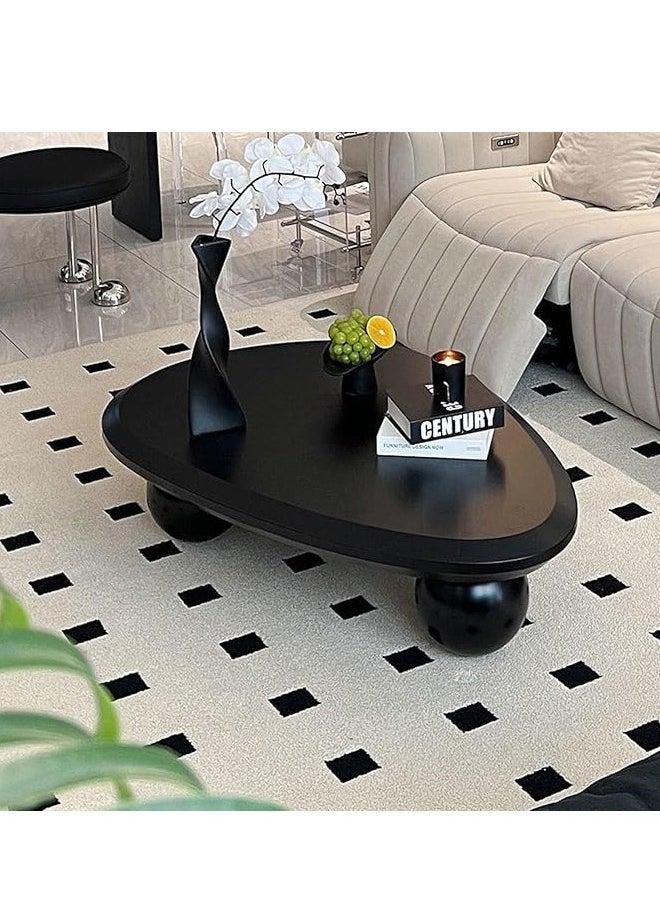 Generic Cloud Coffee Table Irregular Indoor End Table for Living Room Modern Coffee Table Free Shape Coffee Table with 3 Legs,Black,120 * 80 * 35cm  - Image 1