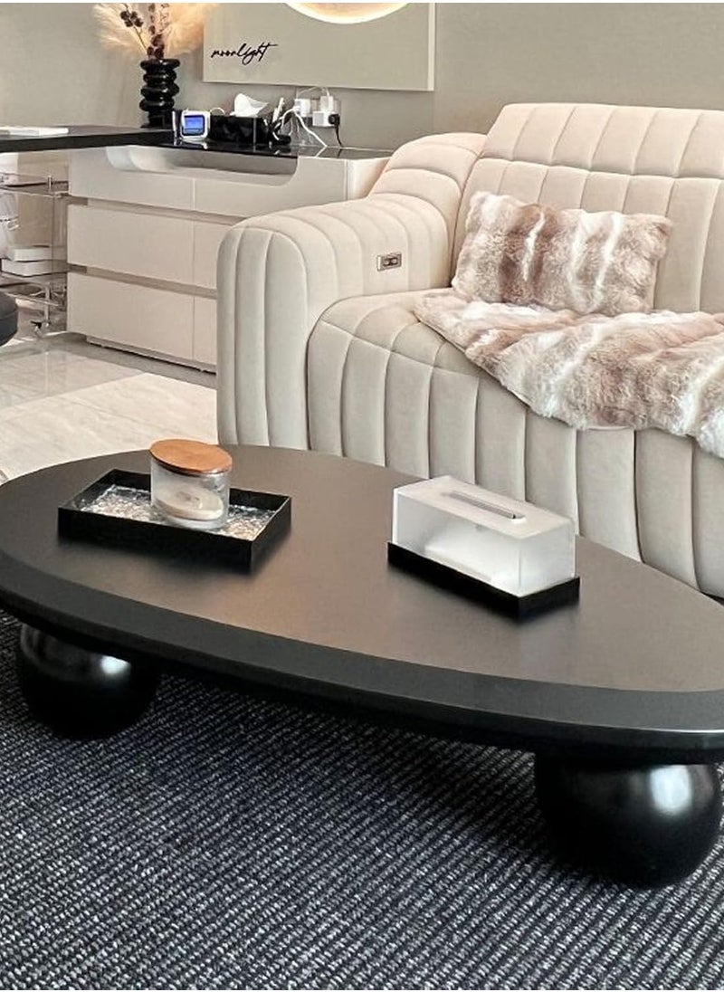 Generic Cloud Coffee Table Irregular Indoor End Table for Living Room Modern Coffee Table Free Shape Coffee Table with 3 Legs,Black,120 * 80 * 35cm  - Image 2