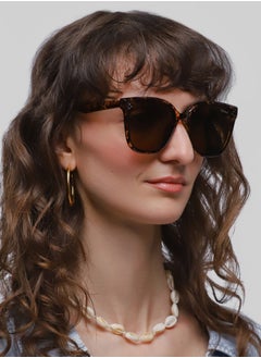 flâneur Stylish Polarized D-Frame Sunglasses For Women and Men Tortoiseshell  - Image 2
