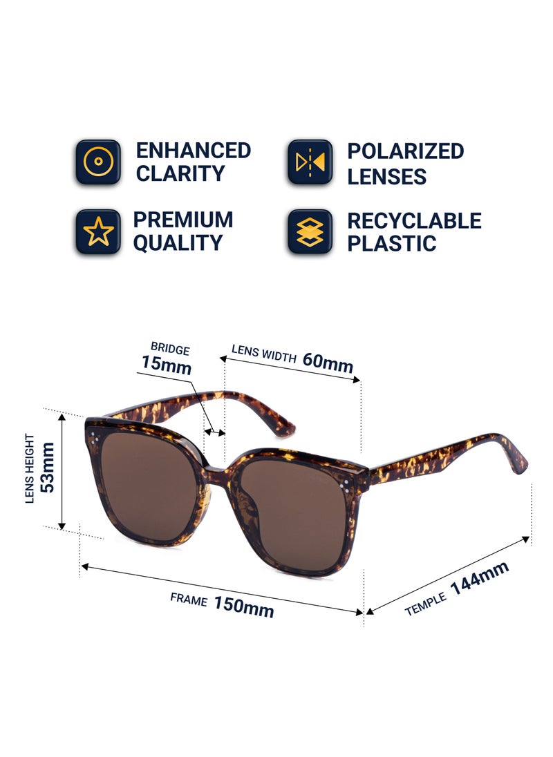 flâneur - Stylish Polarized D-Frame Sunglasses For Women and Men Tortoiseshell - Image 1
